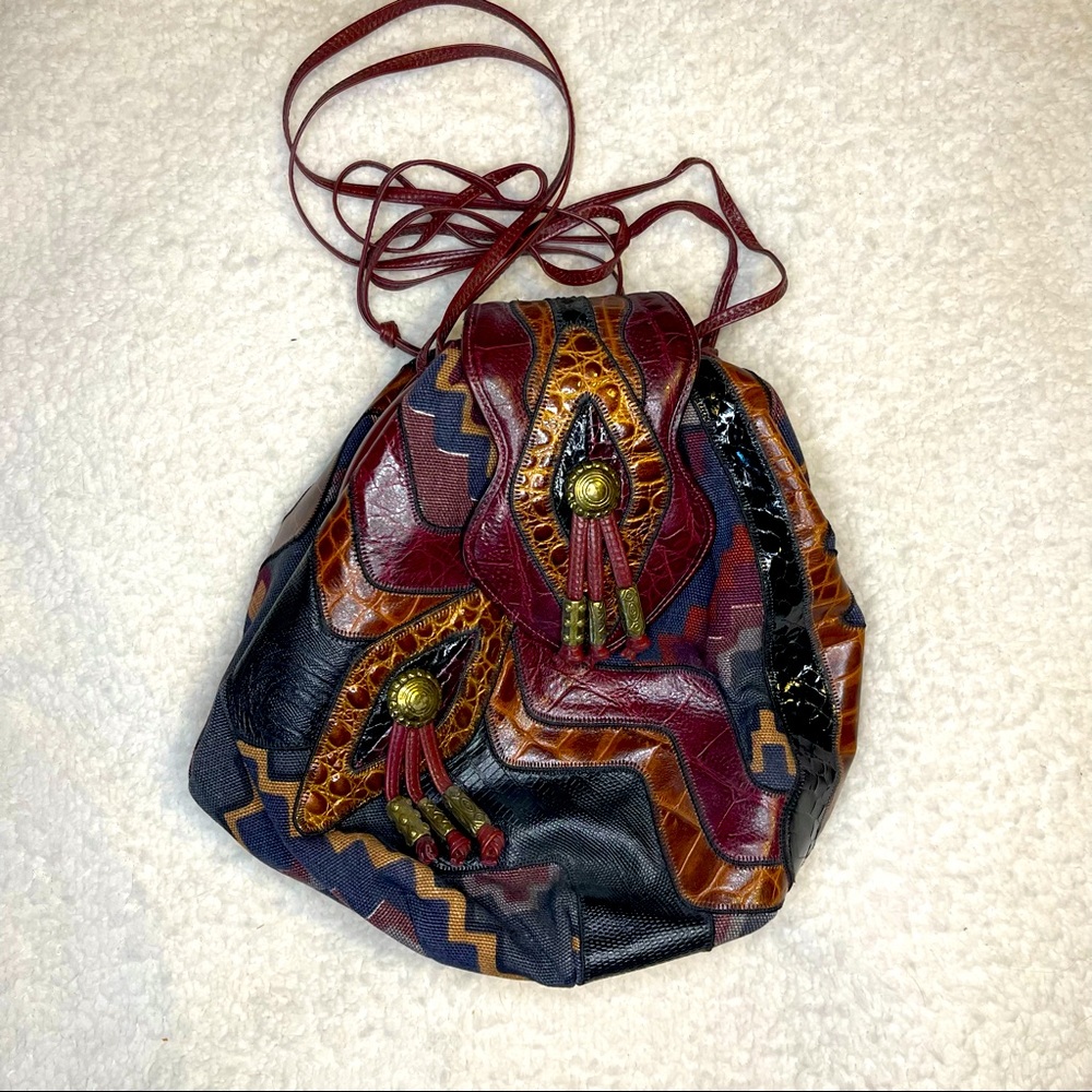 Vintage Sharif multi color bag with round bottom
